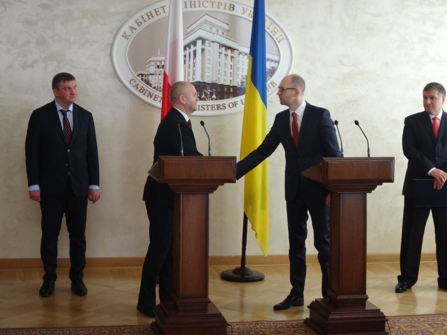 Na zdjęciu Szef CBA i  Premier Ukrainy  podczas konferencji prasowej.