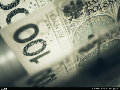 Zbliżenie na polskie banknoty.