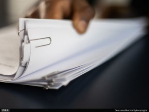 A photo of documents files.