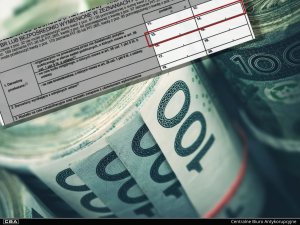 A photo of banknote files. A fragment of a table from a tax declaration.