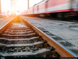 close-up of the railway tracks