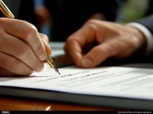 A signature on a document