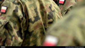 A close-up of the military uniform.